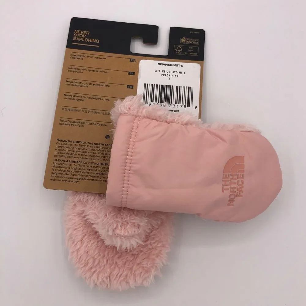 The North Face Littles Osilito Mitten in Peach Pink size Small NWT